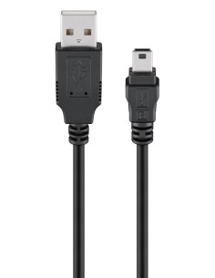 GOOBAY καλώδιο USB 2.0 σε USB mini 50769, copper, 5m, μαύρο