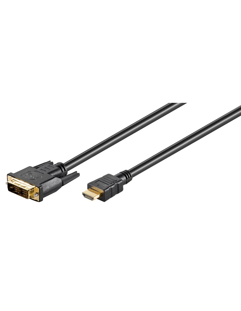 GOOBAY καλώδιο DVI-D σε HDMI 51582, 5m, μαύρο