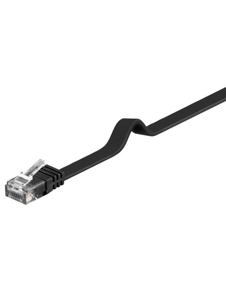 GOOBAY καλώδιο δικτύου 95387, CAT 6 U/UTP, flat, copper, 5m, μαύρο