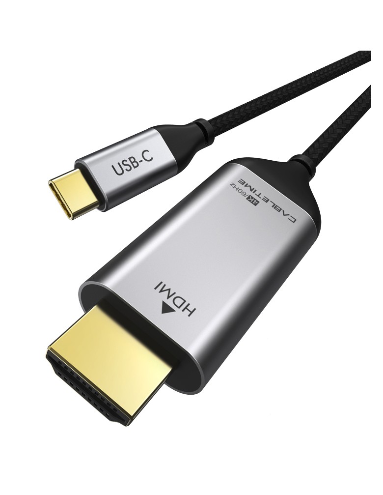 CABLETIME καλώδιο USB-C σε HDMI CT-CMHD1, 4K/60Hz, 1m, μαύρο