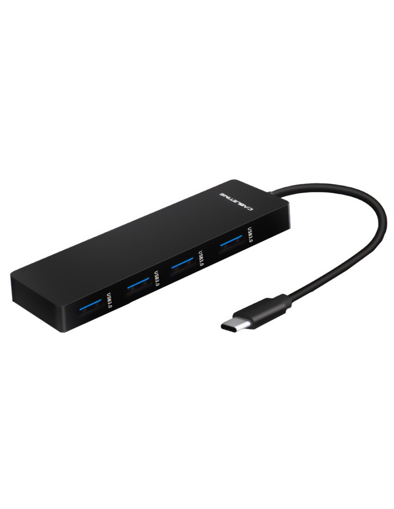 CABLETIME USB hub CT-HUB4E, 4x θυρών, 5Gbps, USB-C σύνδεση, μαύρο