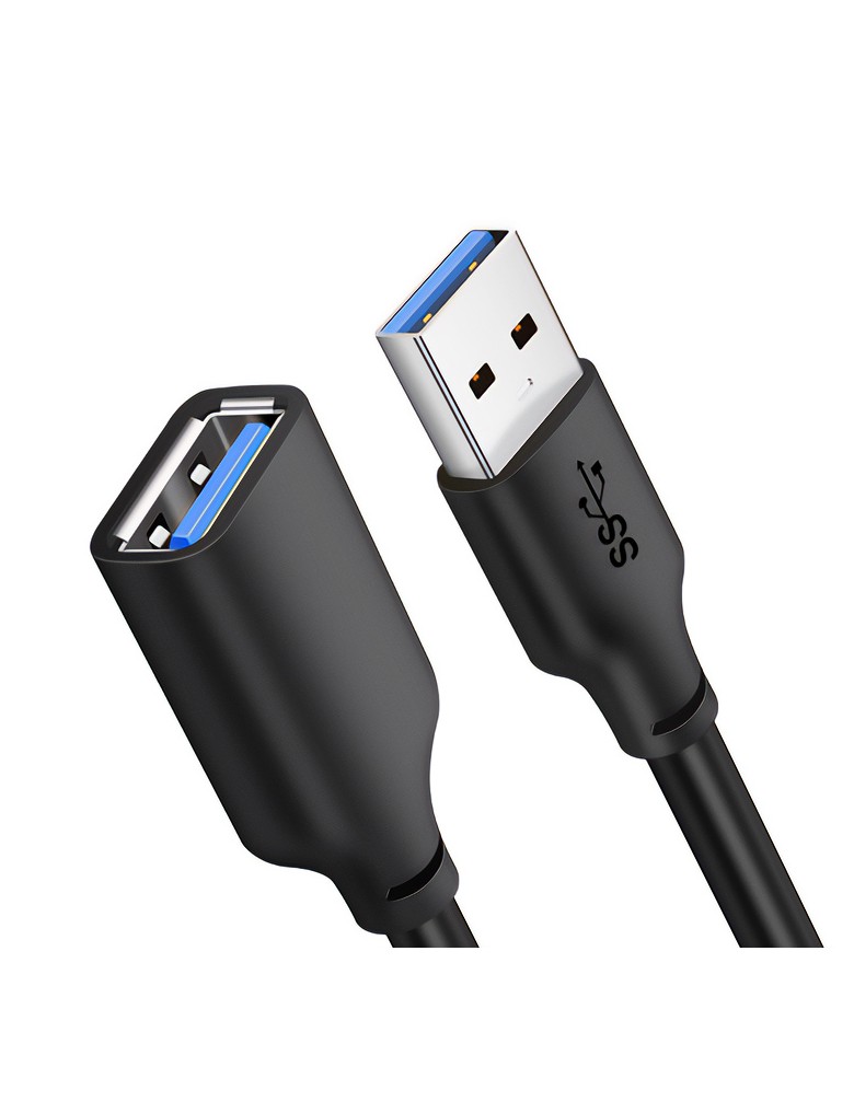 CABLETIME καλώδιο προέκτασης USB CT-AMAFN, 5Gbps, 1m, μαύρο