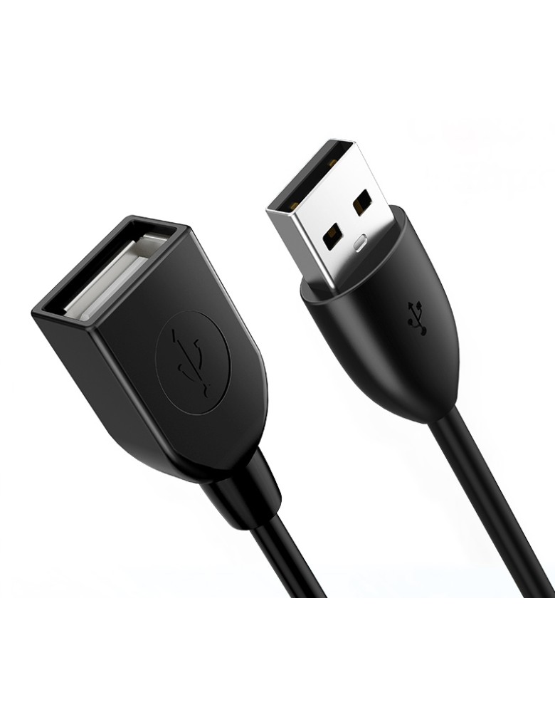 CABLETIME καλώδιο προέκτασης USB CT-AMAF2, 3A, 480Mbps, 0.5m, μαύρο