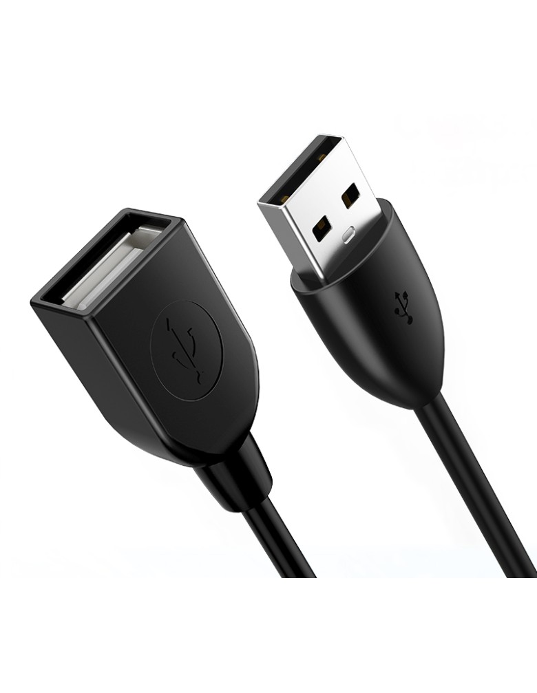 CABLETIME καλώδιο προέκτασης USB CT-AMAF2, 3A, 480Mbps, 1m, μαύρο