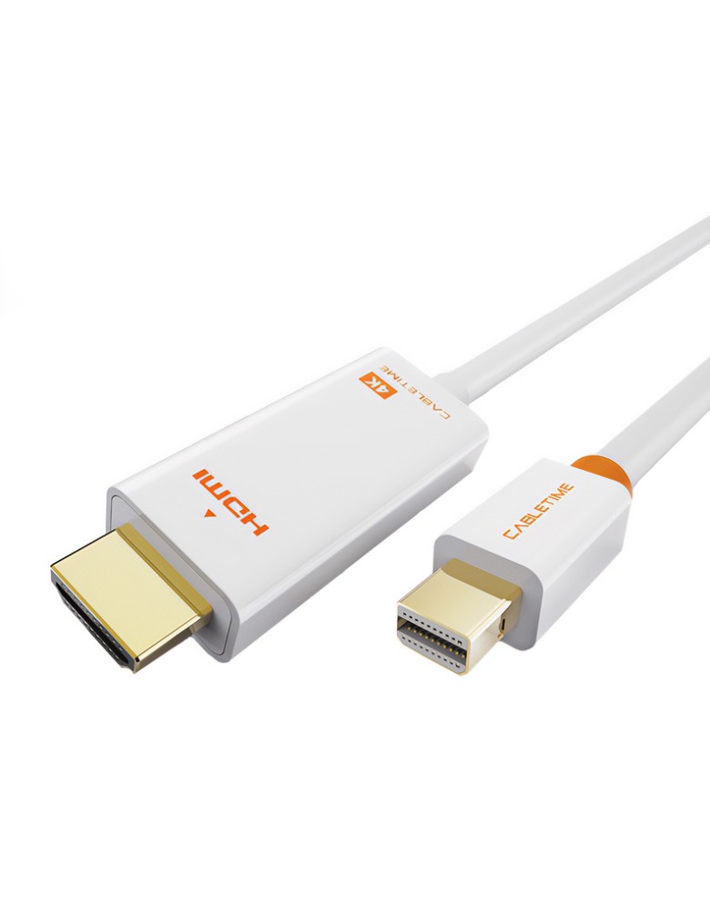 CABLETIME καλώδιο HDMI σε Mini DisplayPort CT-03G4K, 4K/30Hz 1.8m, λευκό