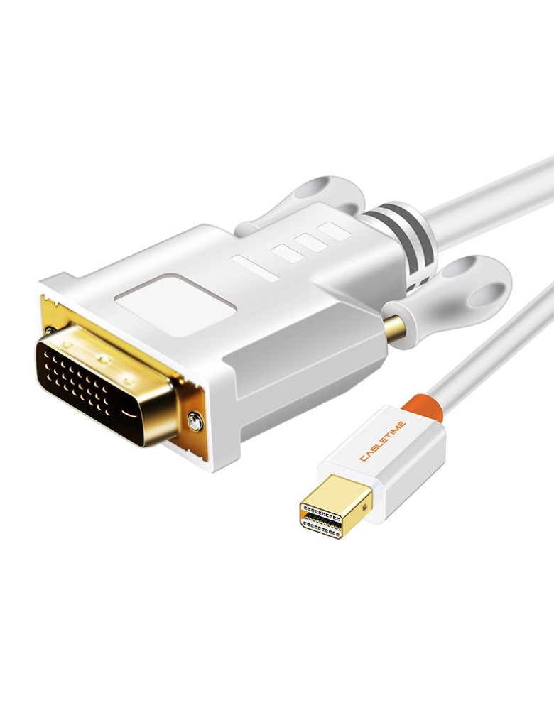 CABLETIME καλώδιο Mini DisplayPort σε DVI CT-04G, 1080p, 1.8m, λευκό