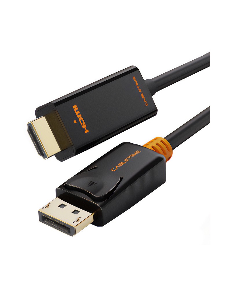 CABLETIME καλώδιο DisplayPort σε HDMI CT-AV585, 1080p/60Hz, 1m, μαύρο