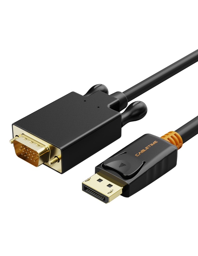 CABLETIME καλώδιο DisplayPort σε VGA CT-04G, 1080p, 1.8m, μαύρο