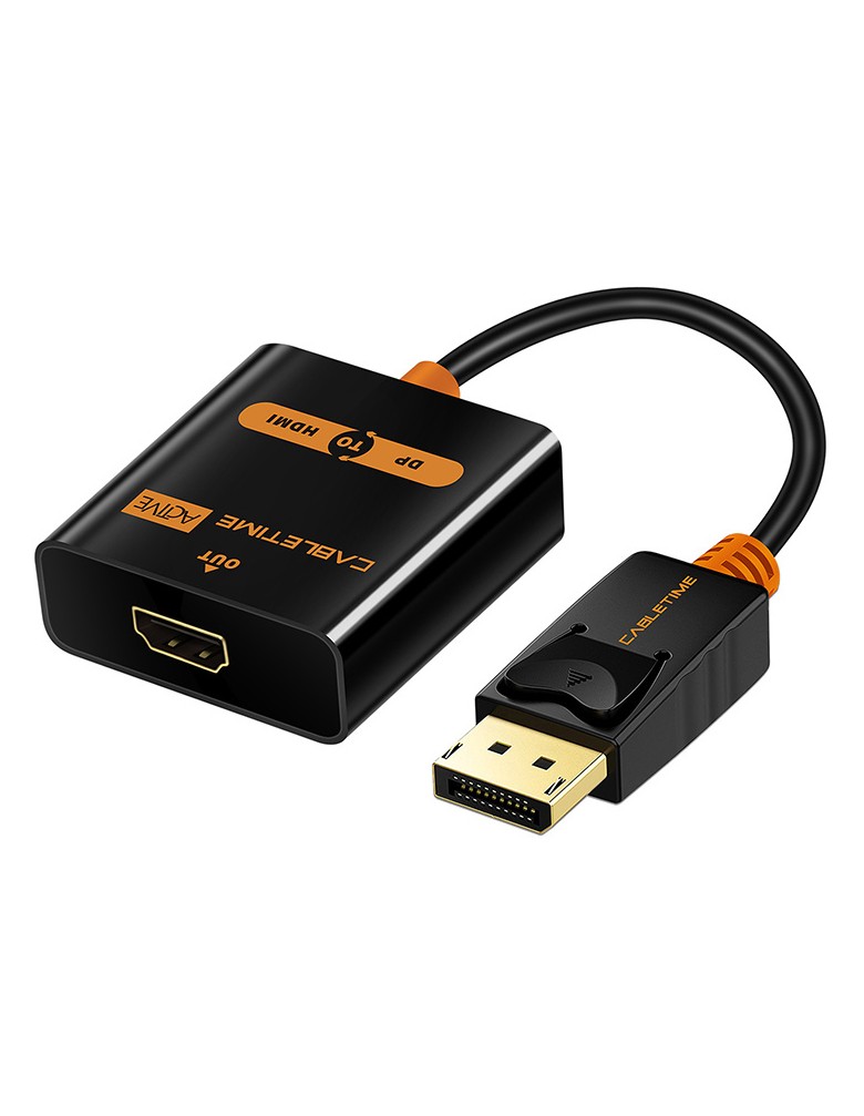 CABLETIME αντάπτορας DisplayPort σε HDMI CT-01G, Active, 4K/30Hz, μαύρος