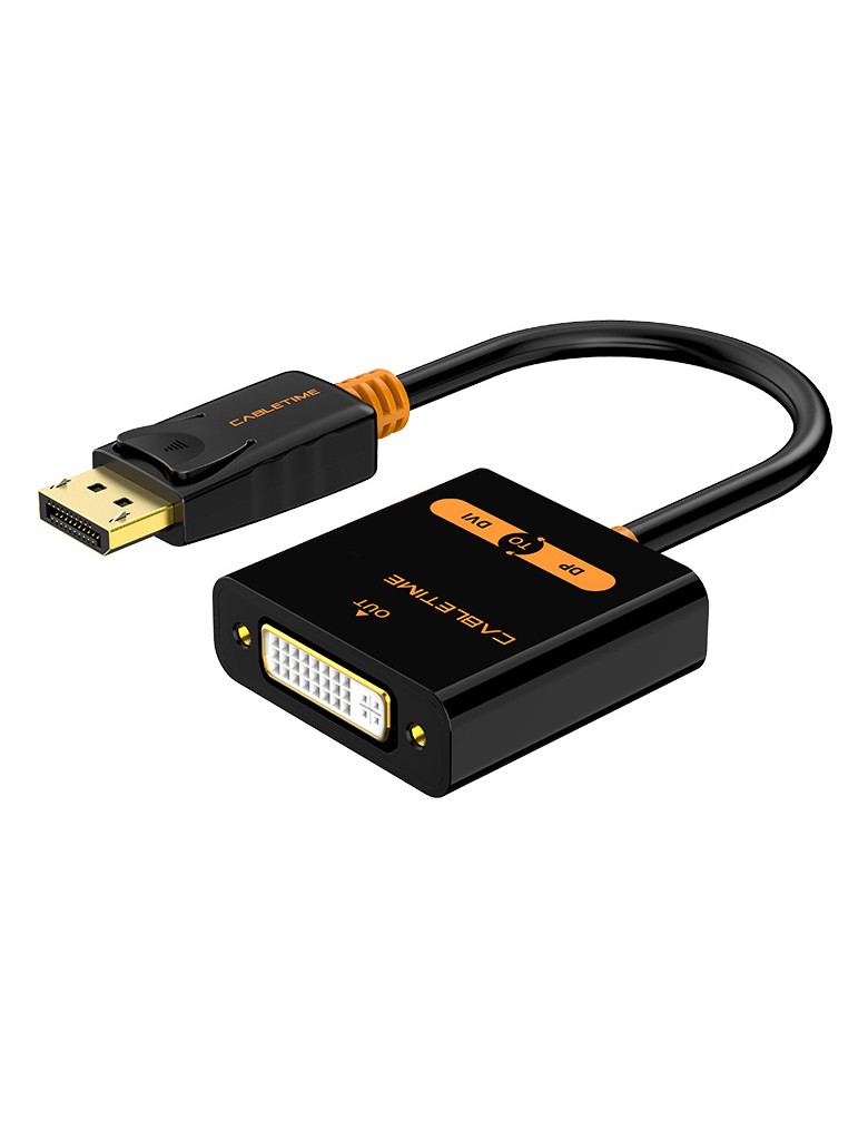 CABLETIME αντάπτορας DisplayPort σε DVI CT-02G, 1080p, μαύρος