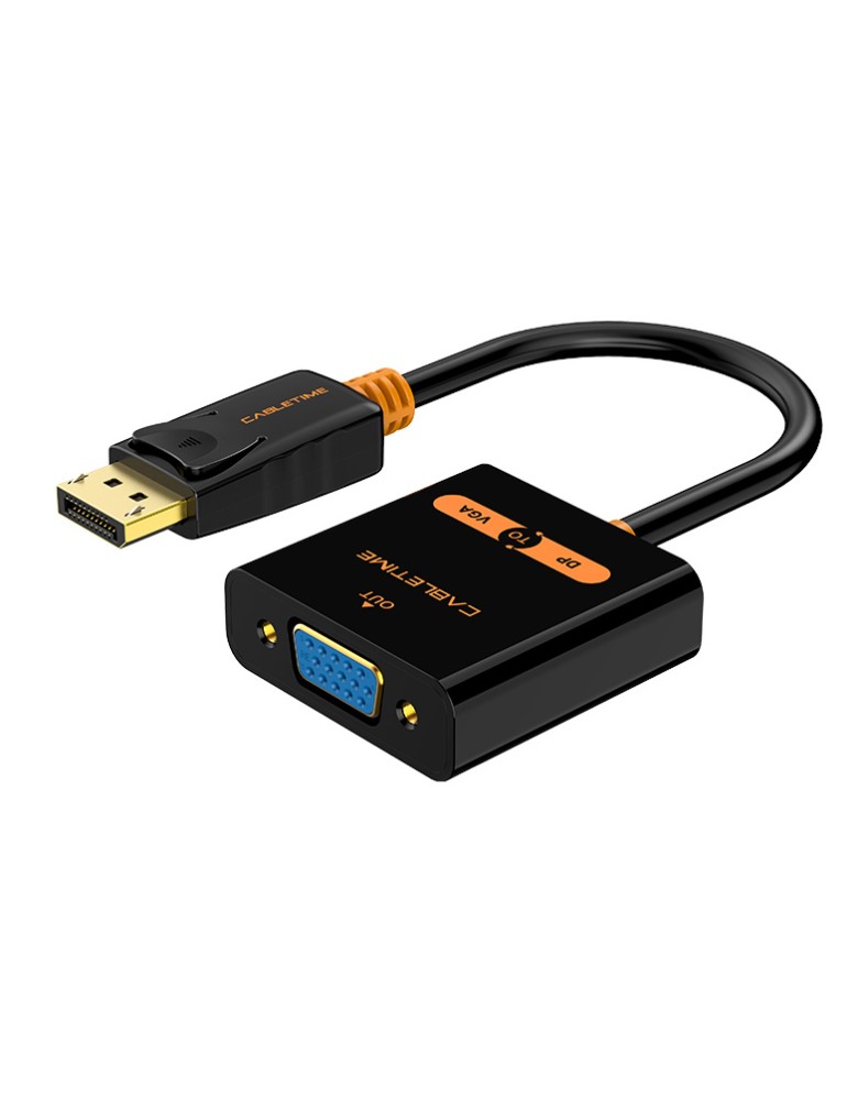 CABLETIME αντάπτορας DisplayPort σε VGA AV586, 1080p/60Hz, μαύρος