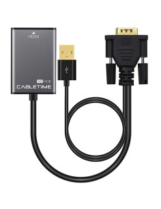 CABLETIME αντάπτορας HDMI σε VGA CT-VGAH με USB, 1080p,...