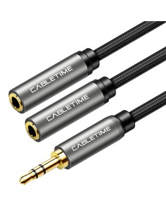 CABLETIME καλώδιο ήχου 3.5mm σε 2x 3.5mm CT-P12G, 3-pole,...