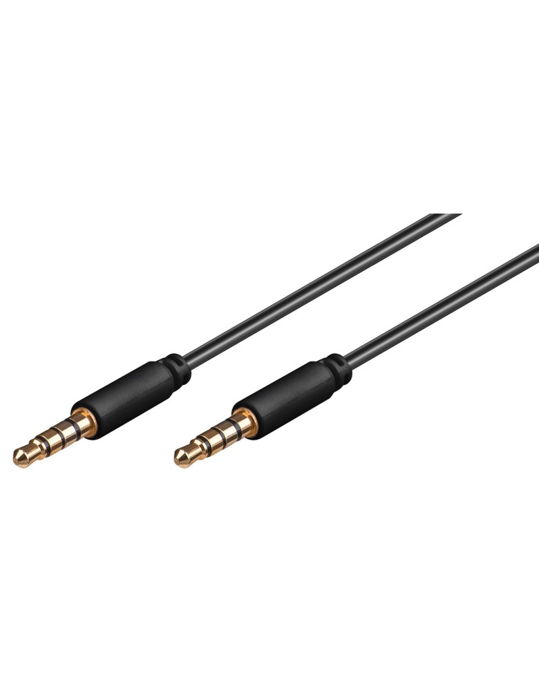 GOOBAY καλώδιο ήχου 3.5mm 63832, 4 pin stereo, copper, 3m, μαύρο