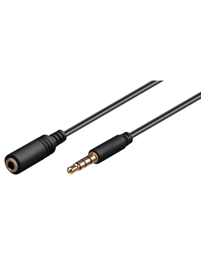 GOOBAY προέκταση καλωδίου ήχου 3.5mm 62480, 4 pin stereo, CU, 3m, μαύρο