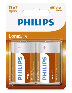 PHILIPS LongLife Zinc chloride μπαταρίες R20L2B/10, R20...