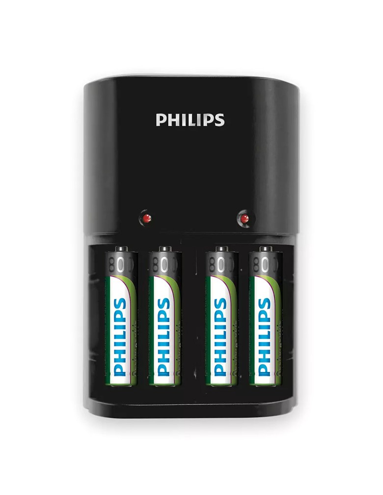 PHILIPS φορτιστής μπαταριών AA & AΑΑ NiMH SCB1450NB με 4x AAA, μαύρος