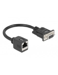 DELOCK αντάπτορας από serial DB9 RS-232 σε RJ45, μαύρος