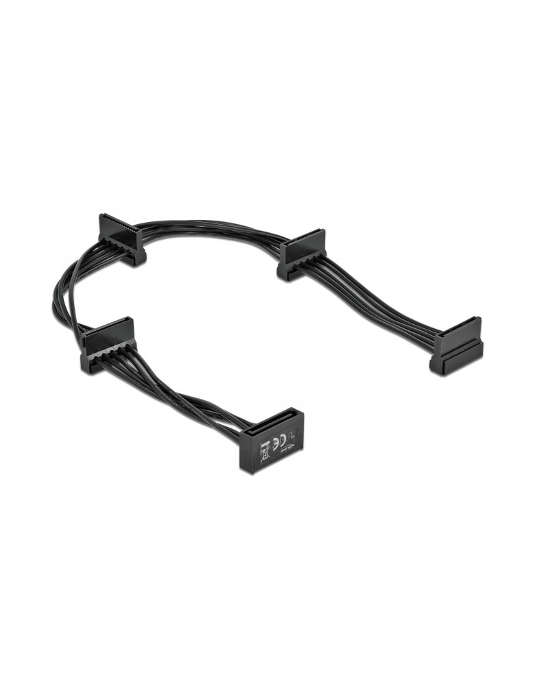 DELOCK καλώδιο SATA 15pin σε 4x SATA 15pin 60395, 40cm, μαύρο