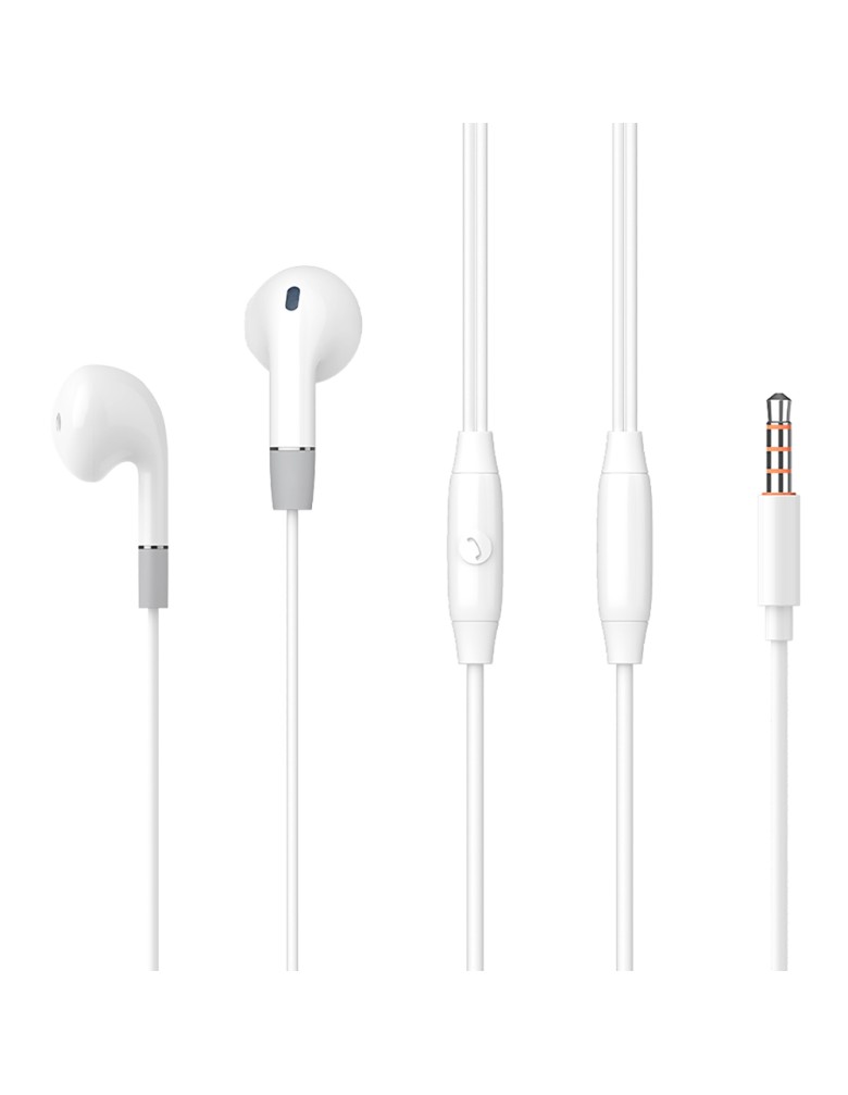 CELEBRAT earphones με μικρόφωνο G8, 3.5mm σύνδεση, Φ14.2mm, 1.2m, λευκά