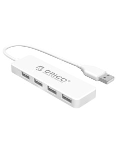 ORICO USB hub FL01, 4x θυρών, 480Mbps, USB σύνδεση, λευκό