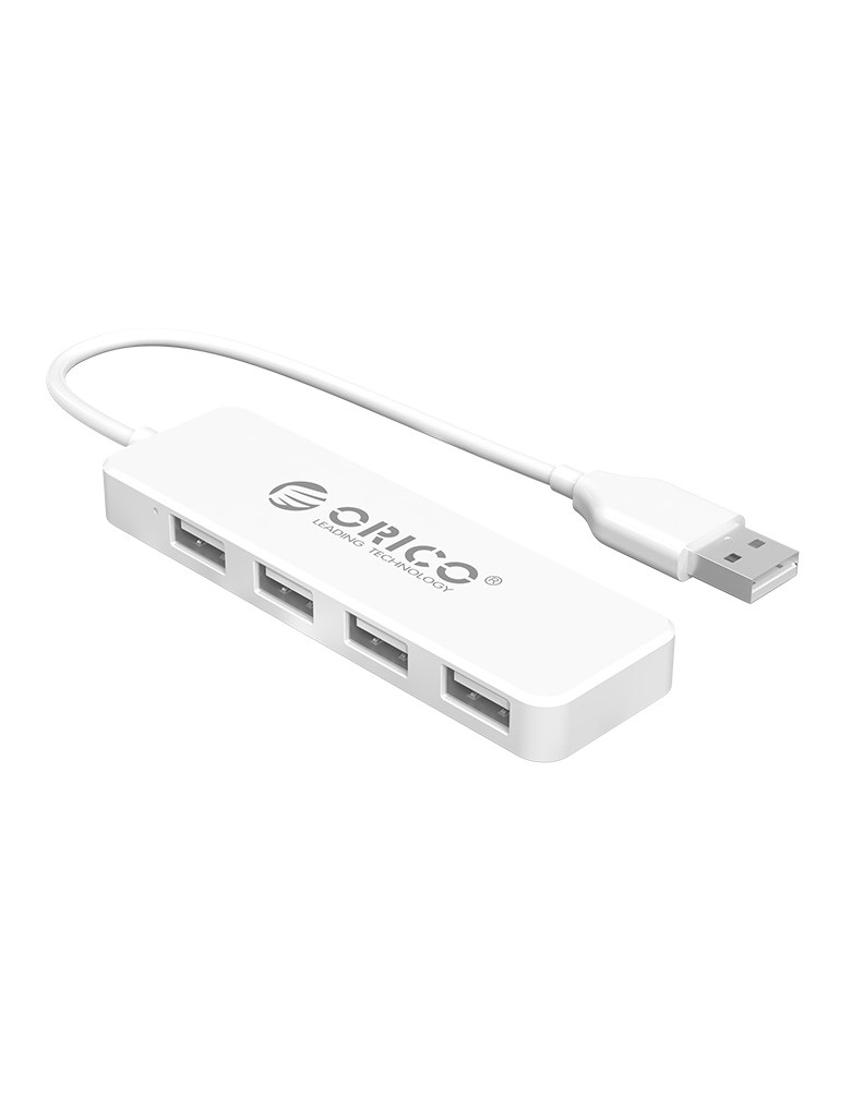 ORICO USB hub FL01, 4x θυρών, 480Mbps, USB σύνδεση, λευκό