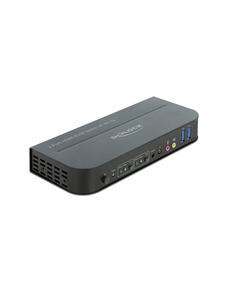 DELOCK HDMI KVM Switch 11481, 2 ports, USB 3.0, Audio, 4K/60Hz, μαύρο