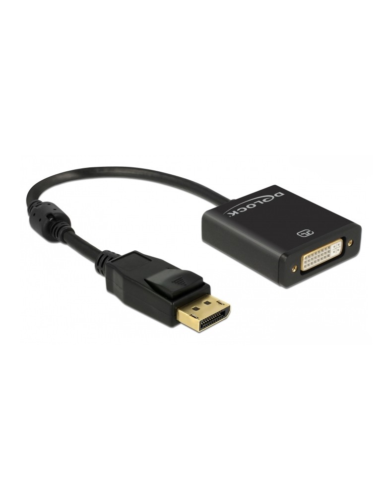 DELOCK αντάπτορας DisplayPort 1.2 σε DVI 62599, active, 4K, 20cm, μαύρος