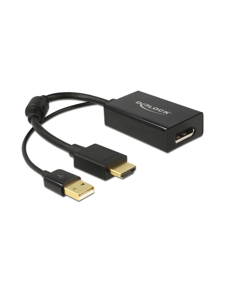 DELOCK αντάπτορας HDMI σε DisplayPort 1.2 62667, 4K, 25cm, μαύρος