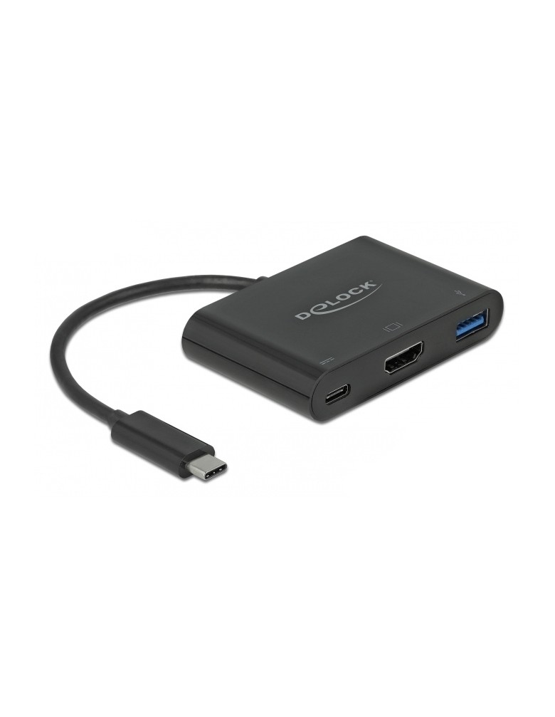 DELOCK docking station 64091, 3 θυρών, USB-C σύνδεση, 60W PD, 4K, μαύρο