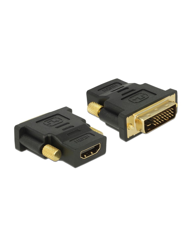 DELOCK αντάπτορας DVI 24+1 σε HDMI 65466, 4K, gold-plated, μαύρος