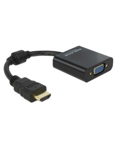 DELOCK αντάπτορας HDMI σε VGA 65512, 1080p, μαύρος