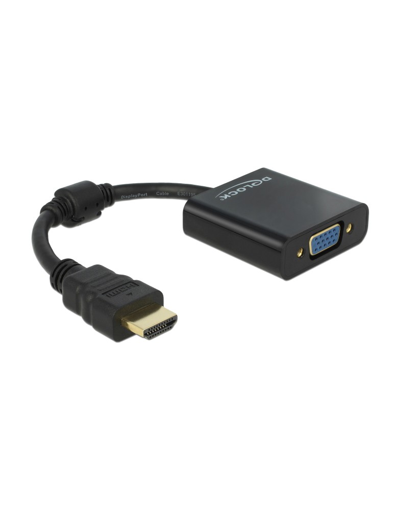 DELOCK αντάπτορας HDMI σε VGA 65512, 1080p, μαύρος