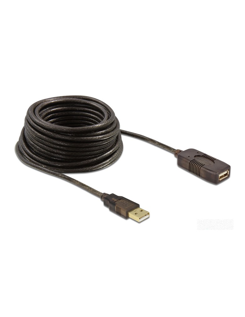 DELOCK καλώδιο USB 2.0 αρσενικό σε θηλυκό 82308, active, 5m, μαύρο