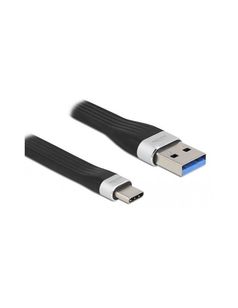 DELOCK καλώδιο USB 3.2 σε USB-C 85771, 15W, 5Gbps, FPC, 13.5cm, μαύρο