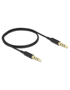 DELOCK καλώδιο 3.5mm 66075, CTIA, 32AWG, 0.5m, μαύρο