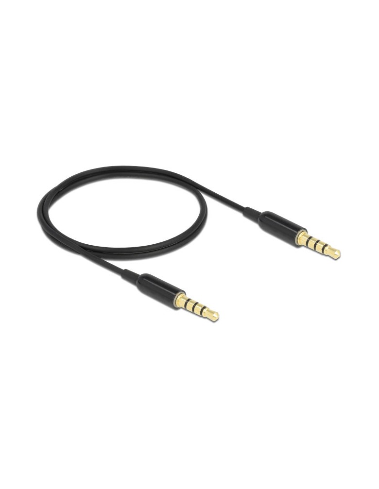 DELOCK καλώδιο 3.5mm 66075, CTIA, 32AWG, 0.5m, μαύρο