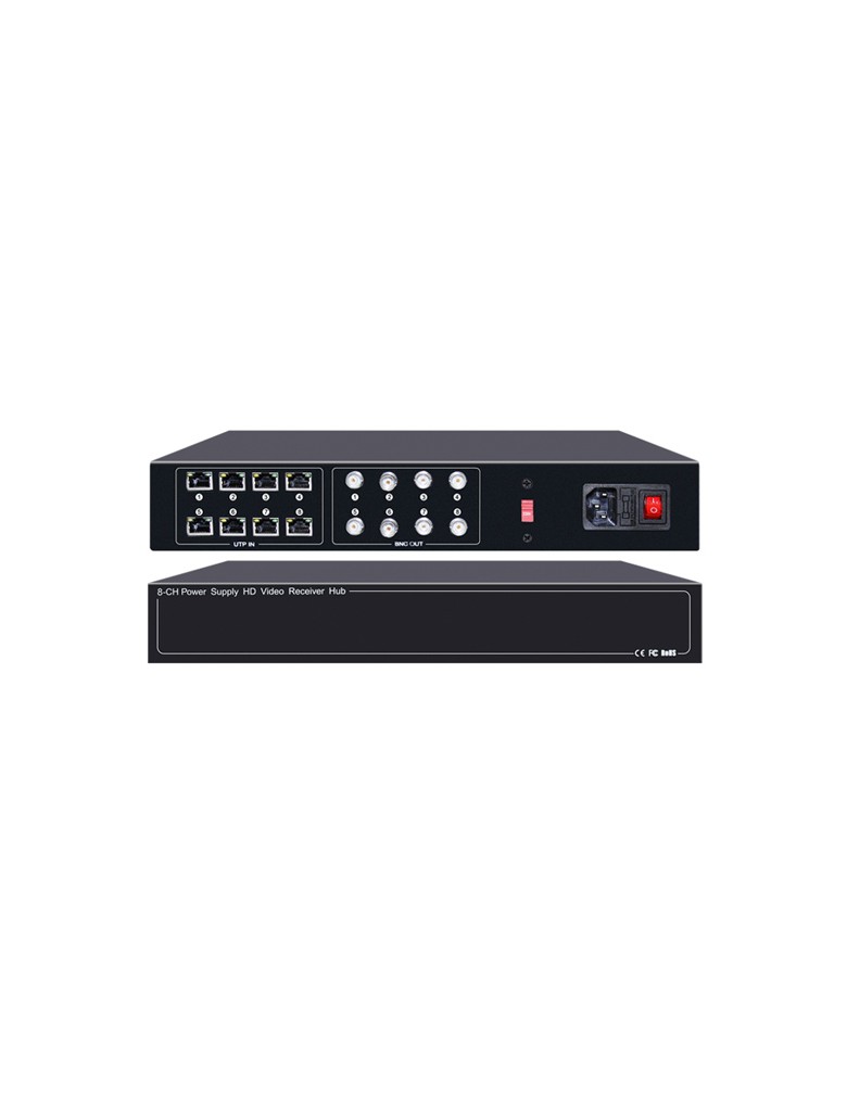 FOLKSAFE video and power receiver hub FS-HD4608VPS12, 8 channel