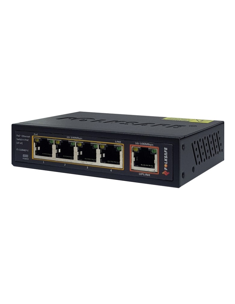 FOLKSAFE PoE Ethernet Switch FS-S1004EP-E, 4 Ports 10/100Mbps