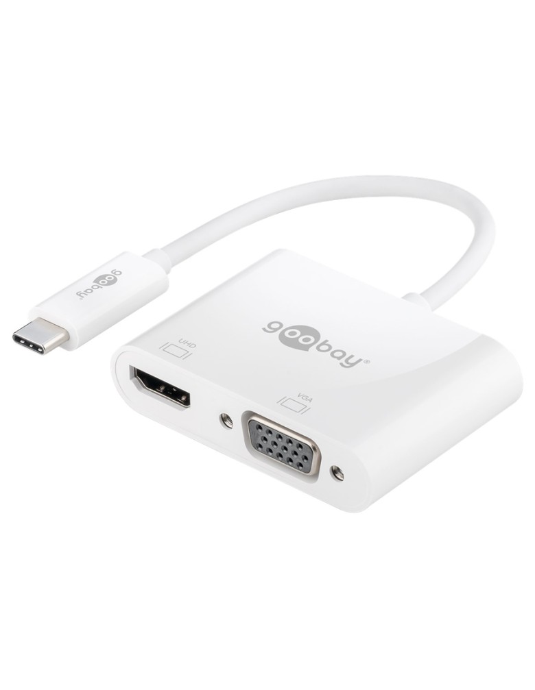 GOOBAY αντάπτορας USB-C σε HDMI & VGA 52430, 4K/60Hz, λευκός