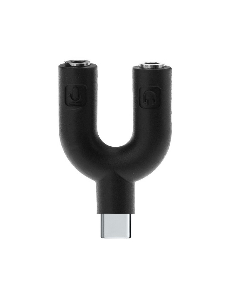 POWERTECH αντάπτορας USB-C σε 2x 3.5mm CAB-J052, μαύρος