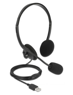 DELOCK headphones με μικρόφωνο 27178, stereo, USB, volume...