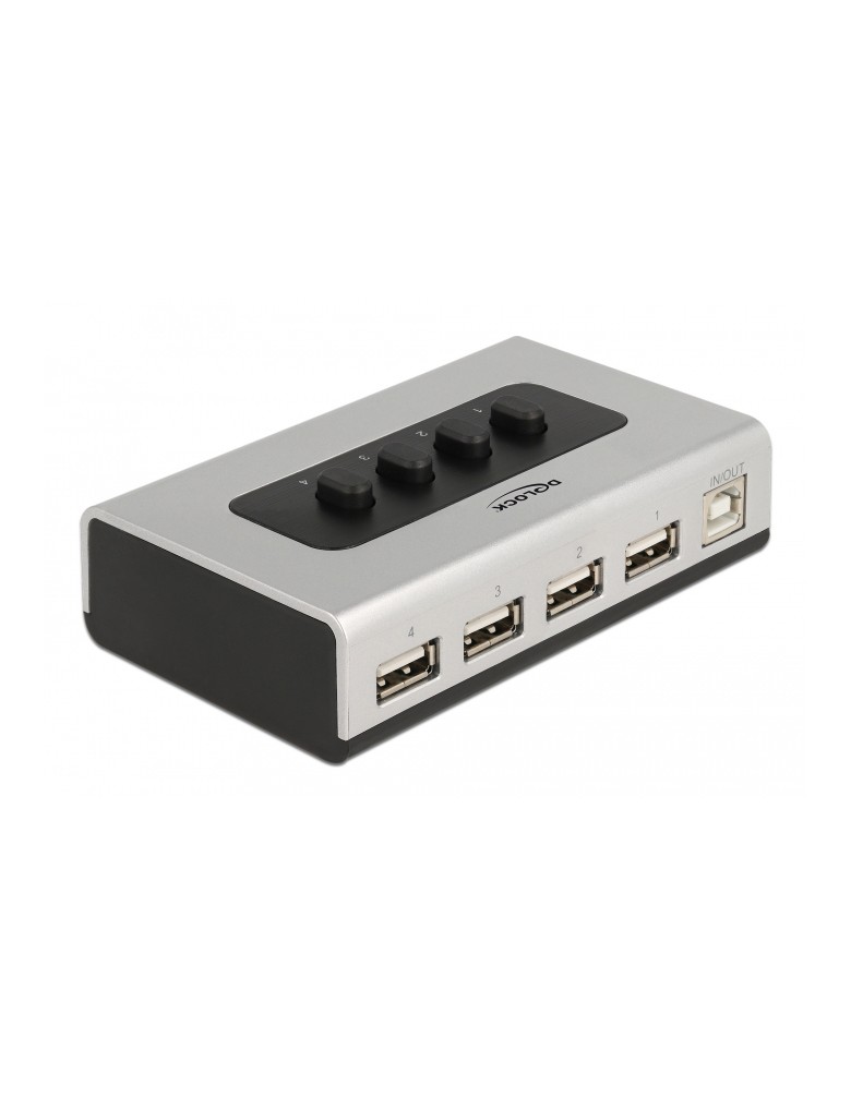 DELOCK USB switch 87762 σε USB Type B, 4 σε 1, bidirectional, ασημί