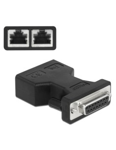 DELOCK αντάπτορας D-Sub 15 Pin σε 2x RJ45 66806, μαύρος