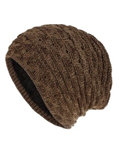 Πλεκτός σκούφος beanie SHO-0002, unisex, καφέ