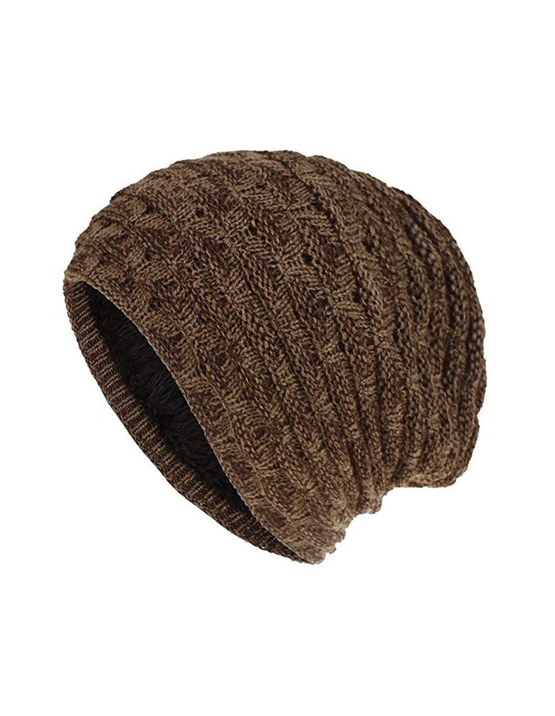 Πλεκτός σκούφος beanie SHO-0002, unisex, καφέ