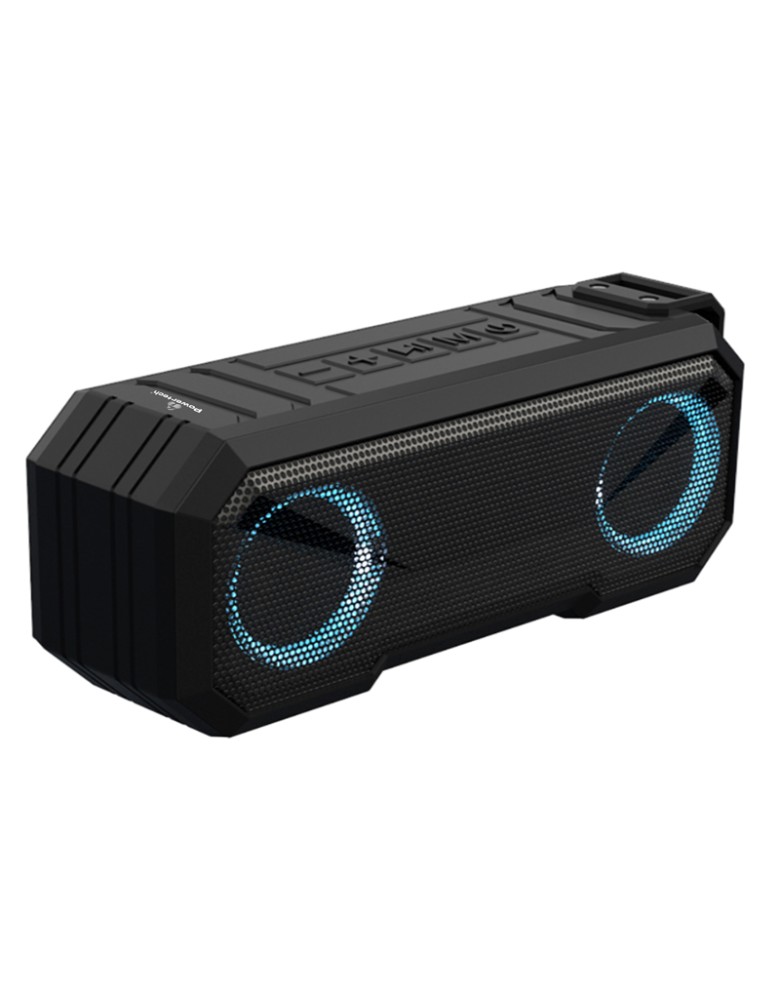 POWERTECH φορητό ηχείο & power bank PT-988 16W RMS, FM, RGB, IPX7, μαύρο