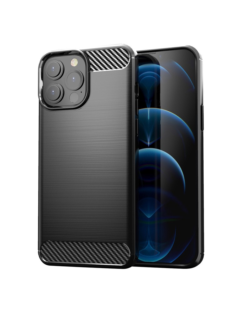 POWERTECH Θήκη Carbon MOB-1657 για iPhone 13 Pro, μαύρη