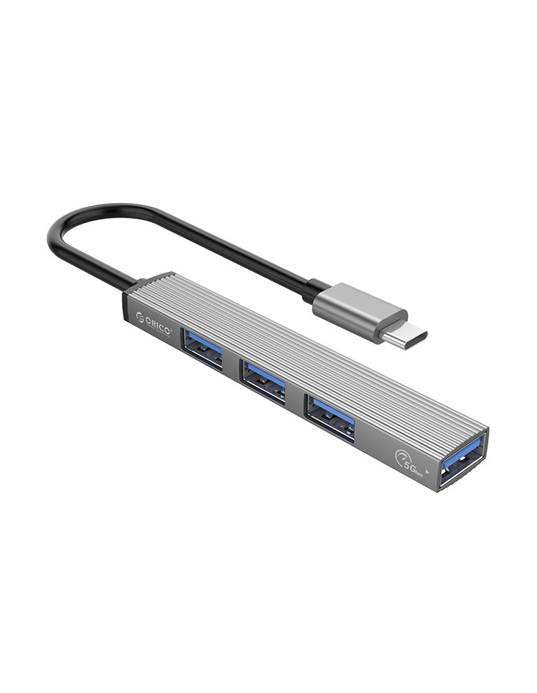 ORICO USB hub AH-13, 4x θυρών, 5Gbps, USB-C σύνδεση, γκρι