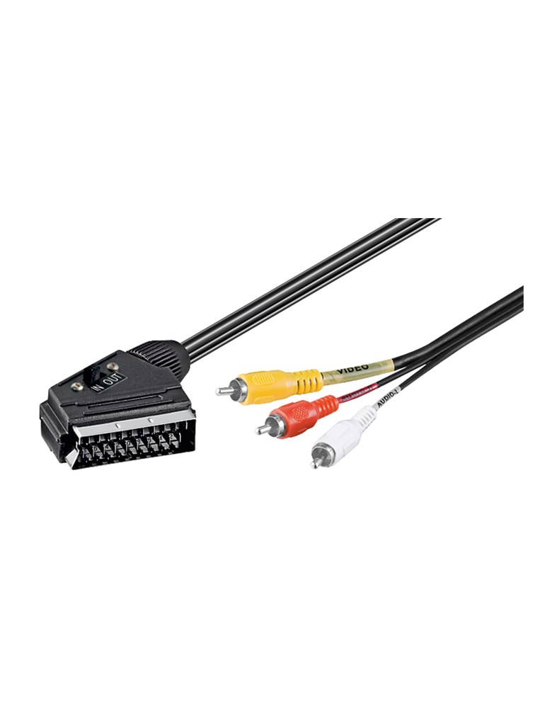 GOOBAY καλώδιο SCART 21-pin σε 3x RCA 50365, 3m, μαύρο